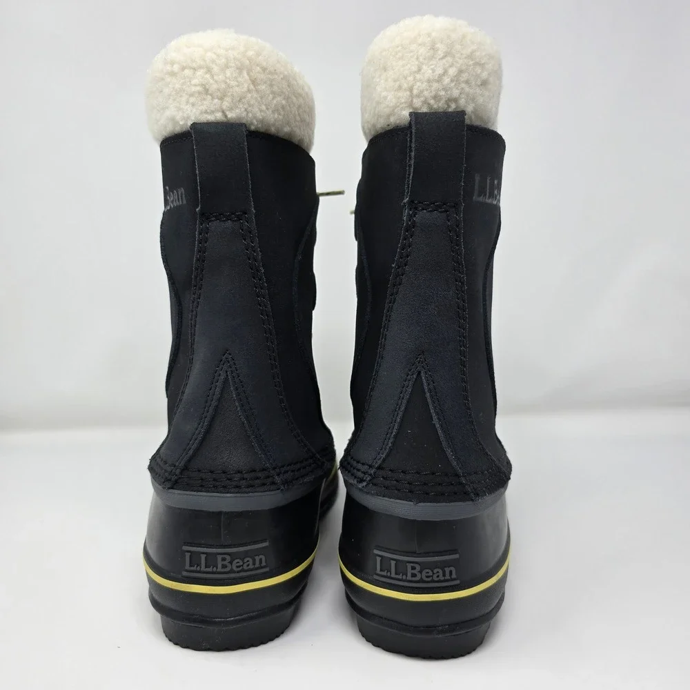 LL Bean Snow Boot Lace-Up Womens 8 Black Insulated Waterproof 284882 ONBJ1 04080